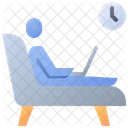 Work Home Reclining Chair Icon