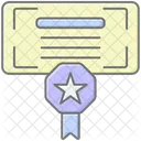 Recognition Certificate Lineal Color Icon Icon