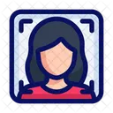 Reconhecimento facial feminino  Ícone