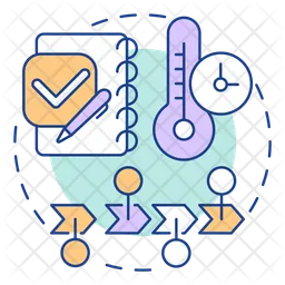 Registre tempo e temperaturas  Ícone