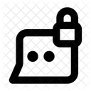 Rectangle Bubble Chat Locked Icon