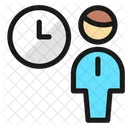 Reloj de hombre de negocios de recursos humanos  Icono