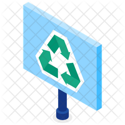 Recycle Banner Icon - Download in Isometric Style