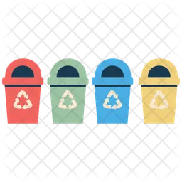 Recycle bins flat illustration  Icon