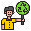 Recycle Board Man Sign Icon
