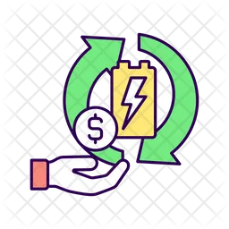 Recycling batteries for money  Icon