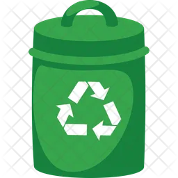 Recycling Bin with Recycle Symbol  Icon