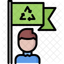 Recycling Flag Man  Icon
