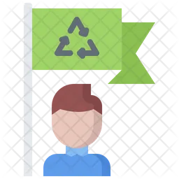 Recycling Flag Man  Icon
