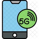 Red 5 G en teléfono inteligente  Icono