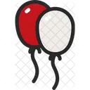 Red and white balloons  Icon