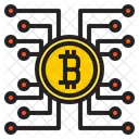 Bitcoin Digital Red Banco Icono