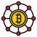 Red Bitcoin Red Banco Icono