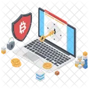 Red Bitcoin Segura Blockchain Btc Icono