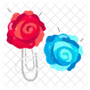 Rose Cartoon Rose Stickers Blooming Flowers Icon