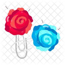 Red Blue Rose  Icon