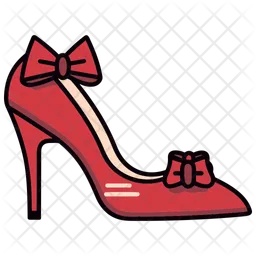 Red  Bow-Decorated Heels Shoes  Icon