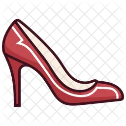 Red Brocade High Heel Pumps Shoes  Icon