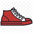 Red Cap Toe Sneakers Shoes  Icon