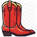 Red Cowboy Boots Shoes  Icon