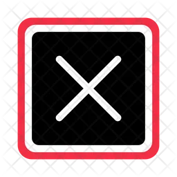 Red cross mark button  Icon