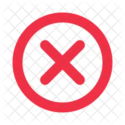 Red cross mark on green circle white area flat design  Icon