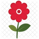 Red Cut Flower Leaf  Icon