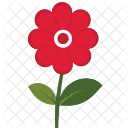 Red Cut Flower Leaf  Icon