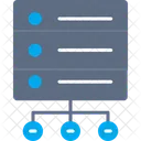 Red De Bases De Datos Central Conexiones Icono