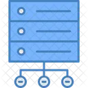 Red De Bases De Datos Central Conexiones Icono