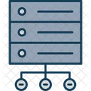 Red De Bases De Datos Central Conexiones Icono