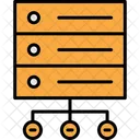 Red De Bases De Datos Central Conexiones Icono