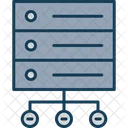 Red De Bases De Datos Central Conexiones Icono
