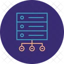 Red De Bases De Datos Central Conexiones Icono
