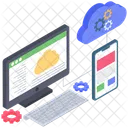 Computacion En La Nube Red En La Nube Uso Compartido De La Nube Icon