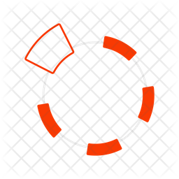 Red dotted line circle Icon - Download in Flat Style