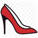 REd Feathered Heel Women's Shoes  Symbol