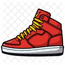 Red High-Top Sneakers Shoes  Icon