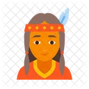 American Female Indian Icon