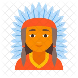 Red Indian Male  Icon