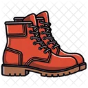 Red Lace-Up Boots  Shoes  Icon