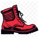 Red Leather Boots Shoes  Icon