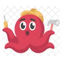 Red Octopus  Icon