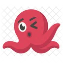 Red Octopus Blinking  Icon