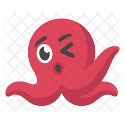 Red Octopus Blinking  Icon