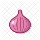 Red Onion Green Food Icône