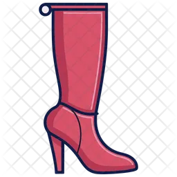 Red Over-the-Knee Women's Boot Shoes  Icon