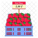 Red Plum Fruit Fruit Basket Icon