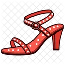 Red Rhinestone Heel Women's Shoes  Icon