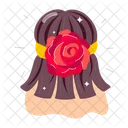 Rose Cartoon Rose Stickers Blooming Flowers Icon